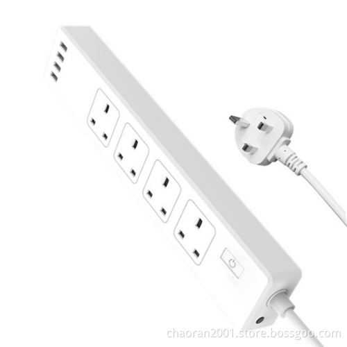 UK Wifi Power Strip Surge Protector Outlet Power Strip With Usb Ports Etl Extension Cord Power Strip TUYA